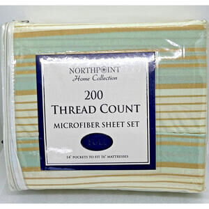 Northpoint Home Collection Full Sheet 4 Pc Set  Microfiber Deep Pocket Striped
